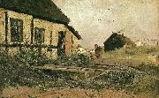 Frits Thaulow soren thys hus, skagen oil on canvas